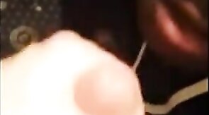 Black Twink Swallows White Cum in Interracial Blowjob