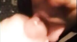 Black Twink Swallows White Cum in Interracial Blowjob