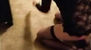 First Interracial Bareback with a Sissy Crossdresser