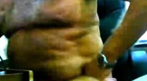 Old Man Stroking on Webcam