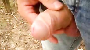 Outdoor Masturbation: Uncut Cock Wanking and Cumming