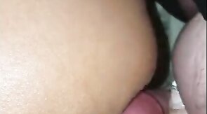 Crossdresser creams my ass during anal