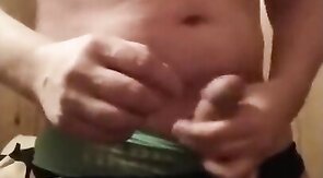 Big Cock Twink Cumming Hard in Bra and Panties