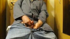 Fat Amateur Daddy Strokes Small Cock