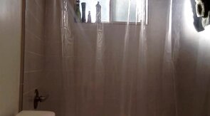 Skinny Twink Bareback in the Shower on Webcam