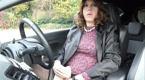 Wanking in a Car at a Supermarket Parking Lot