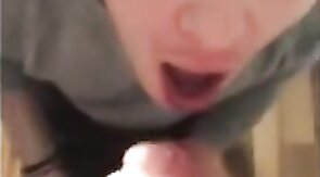 Twink Swallows Big Cock, Amateur Blowjob Video