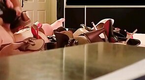 Fucking My Buddy's Girl's Shoes with a Sex Toy