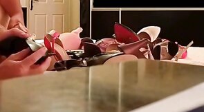 Fucking My Buddy's Girl's Shoes with a Sex Toy