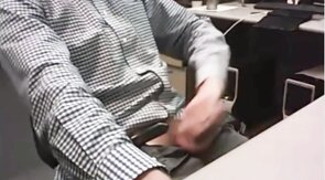Big-Cocked Dad Strokes at the Office