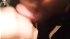 Black Twink Swallows White Cum in Interracial Blowjob