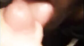 Black Twink Swallows White Cum in Interracial Blowjob