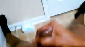 Big Black Cock Masturbating in the Bathroom