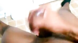 Big Black Cock Masturbating in the Bathroom