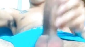 Big-Cock Latin Twink Shows Off on Webcam