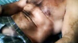 Bearded daddy strokes his cock solo