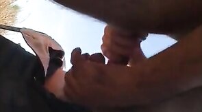 Mature Daddy Strokes Outdoors