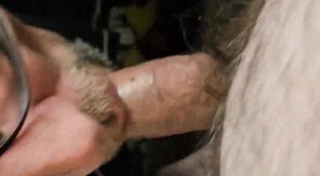 Andrew swallows his neighbor's sperm